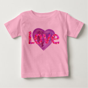 Rosa & lila kärlekshjärtan tee shirt