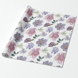 Rosa lila kronblad vit bakgrund presentpapper
