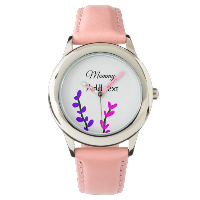 Rosa lila lavender mamma mamma-gåva armbandsur (Framsida)