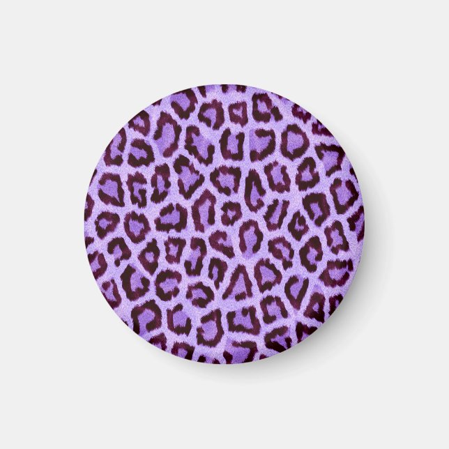 Rosa Lila Leopard Päls-områden Mönster Magnet (Framsidan)