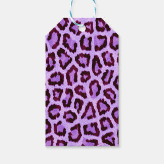 Rosa Lila Leopard Pälsfläcks Mönster Presentetikett