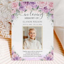 Rosa Lila Lilac Blommigt Photo Funeral Memorial