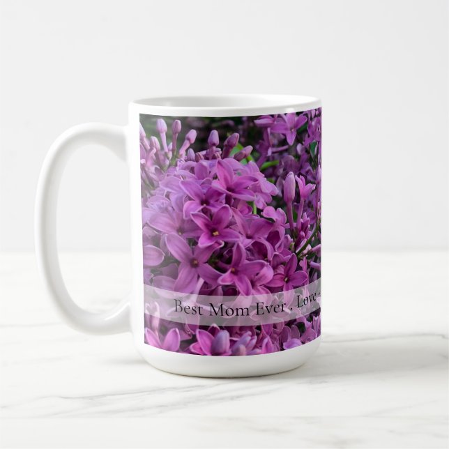 Rosa lila lilacs romantisk blommigt av rosa Mamma Kaffemugg (Vänster)