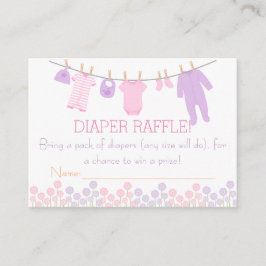 Rosa & Lila Little Clothes Diaper Raffle Biljett Tilläggskort
