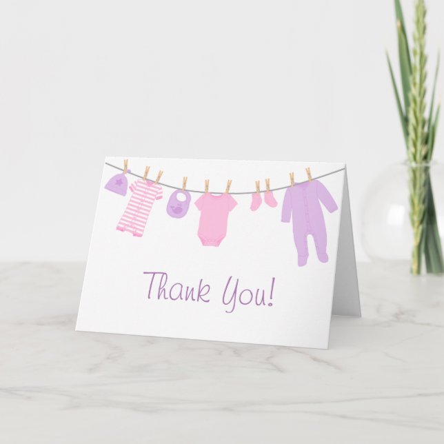 Rosa & Lila Little Clothes Sprinkle Tack Kort (Framsida)