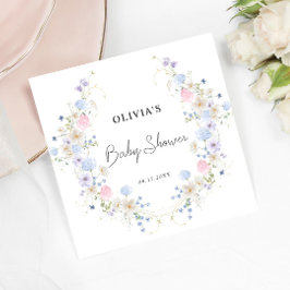 Rosa Lila Little WildblommGirl Baby Shower Pappersservett