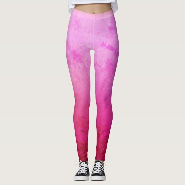 Rosa, Lila, Lycklig Mood Anpassningsbar Leggings (Framsida)