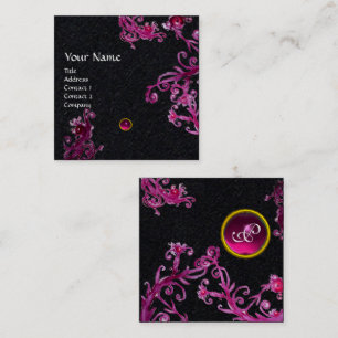 ROSA LILA MAGIC BERRIES GEMSTONE MONOGRAM Black Fyrkantigt Visitkort