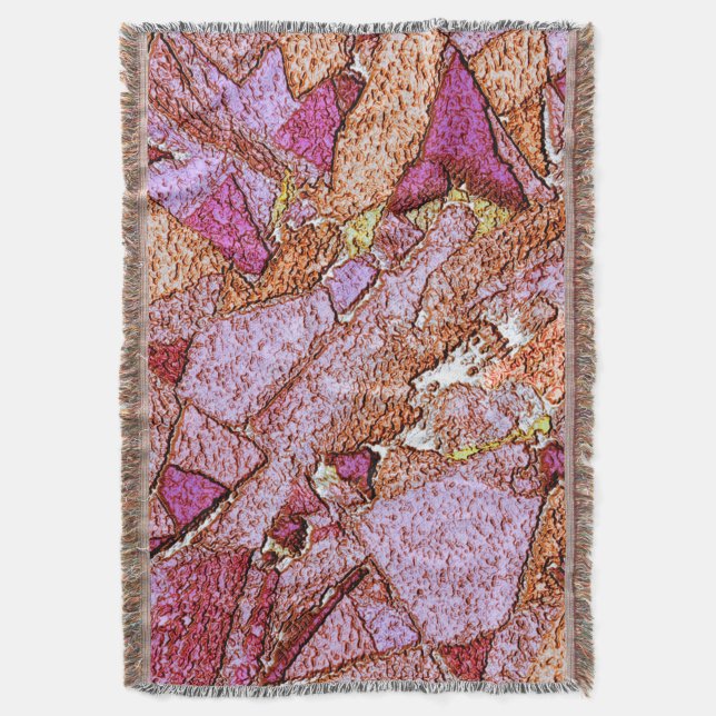 Rosa lila, målade vulkaniska stenar teckning filt (Framsidan Vertikal)