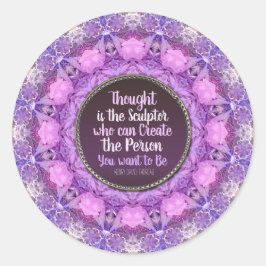 Rosa Lila Mandala Bonita Kreativitet Runt Klistermärke