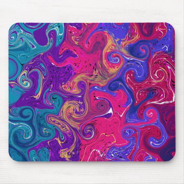 Rosa, Lila Marble som Fluid Art Musmatta (Framsidan)