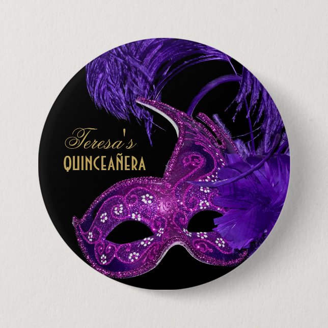 Rosa, lila mask knapp (Framsida)