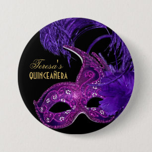 Rosa, lila mask knapp