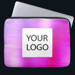 Rosa Lila Metallic - Anpassningsbar Logotyp Promot Laptop Fodral<br><div class="desc">Modern Rosa och Lila Ombre Faux Metallic Stainless Guld Elegant Anpassningsbar Logotyp Promotional Laptop Bag eller Sleeve Promotional (promo) annons Fodral. Det här fodral kan anpassas så att det omfattar företagets eller företagets logotyp.</div>