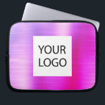 Rosa Lila Metallic - Anpassningsbar Logotyp Promot Laptop Fodral<br><div class="desc">Modern Rosa och Lila Ombre Faux Metallic Stainless Guld Elegant Anpassningsbar Logotyp Promotional Laptop Bag eller Sleeve Promotional (promo) annons Fodral. Det här fodral kan anpassas så att det omfattar företagets eller företagets logotyp.</div>