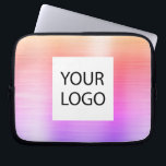 Rosa Lila Metallic - Anpassningsbar Logotyp Promot Laptop Fodral<br><div class="desc">Modern Guld,  Rosa och Lila Pastel Rainbow Ombre Faux Metallic Stainless Guld Elegant Anpassningsbar Logotyp Promotional Laptop Bag eller Sleeve Promotional (promo) Annons Fodral. Det här fodral kan anpassas så att det omfattar företagets eller företagets logotyp.</div>