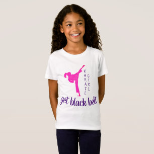 Rosa Lila Modern Cute Girl Martial Arts Karate T Shirt
