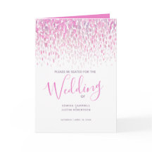 Rosa lila moderna konsthantverk bröllopsprogram