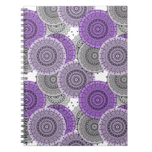 Rosa lila mönster arabic mandala oriental stil anteckningsbok