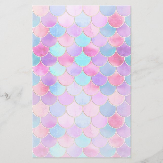 Rosa, Lila och akvatiska Sjöjungfrun  Mönster (Framsida)