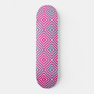 Rosa, lila och blå rombskiva Skateboard