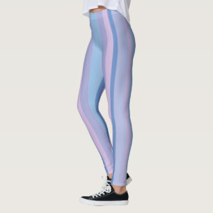 Rosa lila och blåa ränder leggings