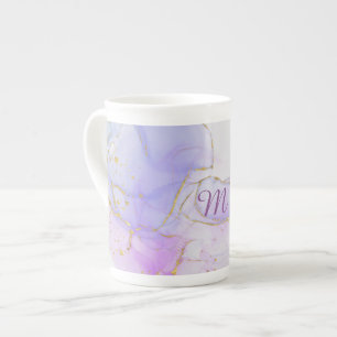 Rosa, Lila och blåalkohol Bläck Benporslin Mugg