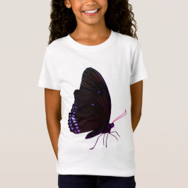 Rosa, Lila och Black Girls Butterfly T-Shirt