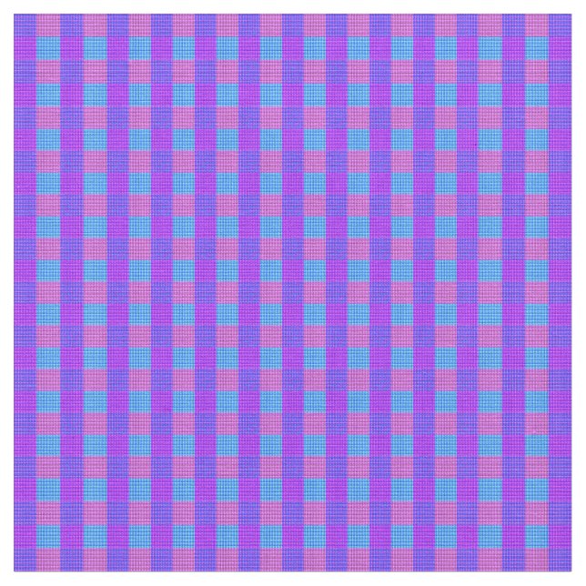 Rosa Lila och blåfärgad Tartan-utskrift, Tyg (Närbild)