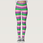 Rosa, Lila och Grönt Rand Leggings<br><div class="desc">Abstraktens digitala konst av rosa,  lila och grönt rand.</div>