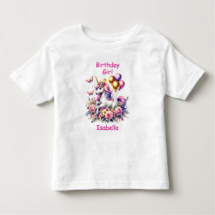 Rosa, Lila och Guld Unicorn T Shirt