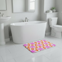 Rosa lila och orange blomster geometrisk