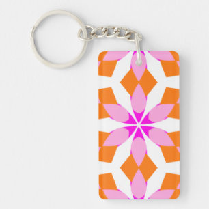 Rosa lila och orange blomstergeometrisk