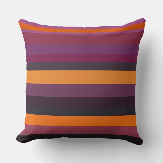 Rosa, Lila och orange Rand Kudde (Framsida)