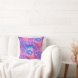Rosa lila och turkos spiral psykedelisk Tie Dye  Kudde
