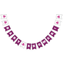 Rosa Lila Octopus Baby Shower Bunde Flaggor