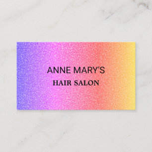 Rosa Lila Ombre Glitter Hår Salong Frisör Visitkort