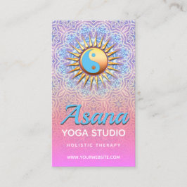 Rosa Lila Ombre Yin Yang Holistic Affärskorts Visitkort