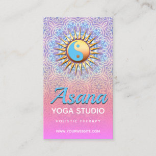 Rosa Lila Ombre Yin Yang Holistic Affärskorts Visitkort