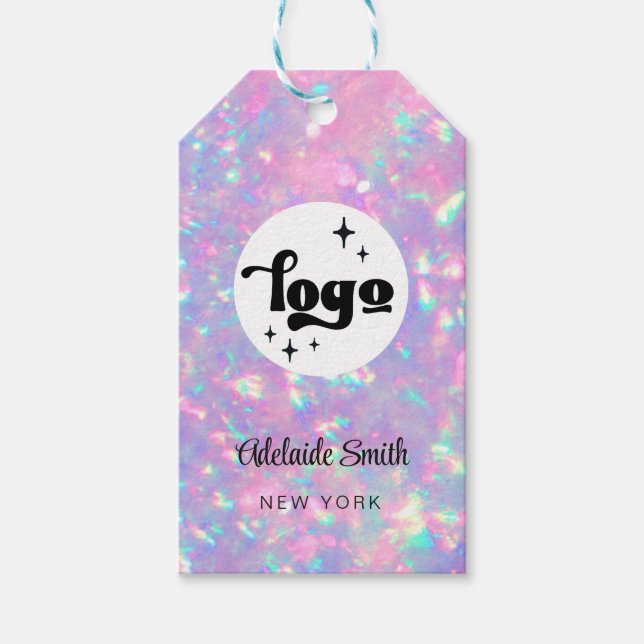 rosa lila opal  Butique-märkre Presentetikett (Framsidan)