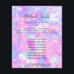 rosa lila opal stone FAUX-holograf Flyer<br><div class="desc">skönhetssalon professionell makeup artist fluor</div>
