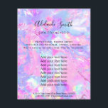 rosa lila opal stone FAUX-holograf Flyer<br><div class="desc">skönhetssalon professionell makeup artist fluor</div>