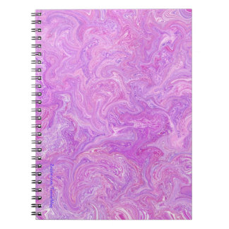 Rosa & lila paisley 80 sidors anteckningsbok med spiral