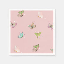 Rosa Lila Pastel Butterfly Girl Baby Shower