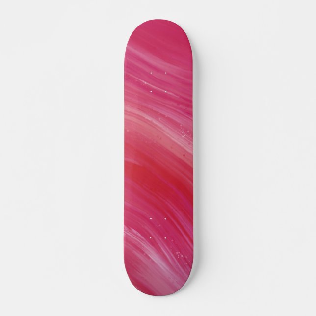 Rosa Lila Pastel Liquid Wave Mini Skateboard Bräda 18,5 Cm (Framsida)