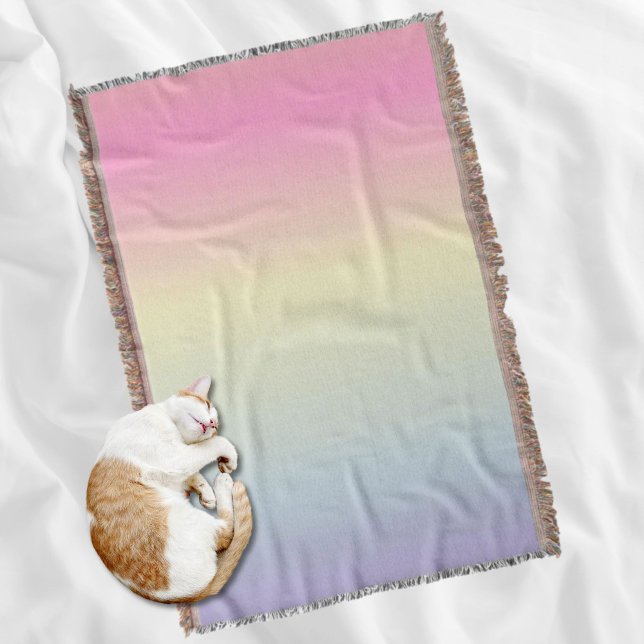 rosa lila  pastellregnbåge med låg chic filt (girly chic unicorn pink purple pastel rainbow throw blanket)