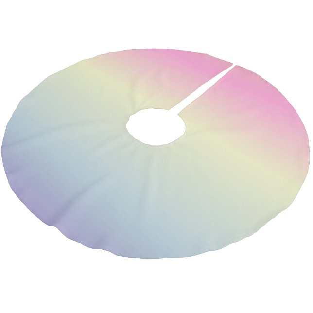 rosa lila  pastellregnbåge med låg chic julgransmatta borstad polyester (Vinklad)