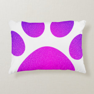 Rosa Lila Paw Print Glittery Ombre Gift 2023 Prydnadskudde