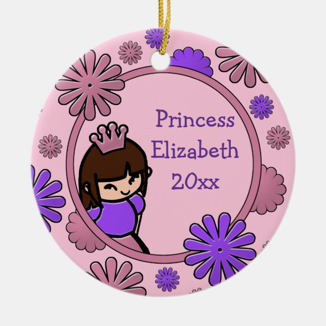 Rosa & Lila Princess Personlig Ornament Dag (Framsidan)