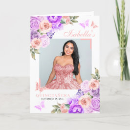 Rosa & Lila Quinceanera Tiara Butterflies Program